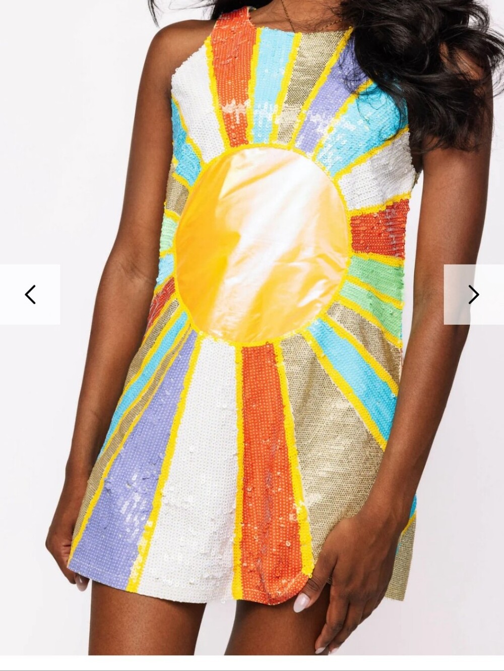 Sequin Rainbow Sunburst Burst Tank Dress